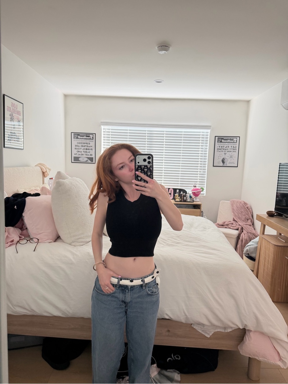 House of Harlow 1960 Black Ribbed Crop Tank